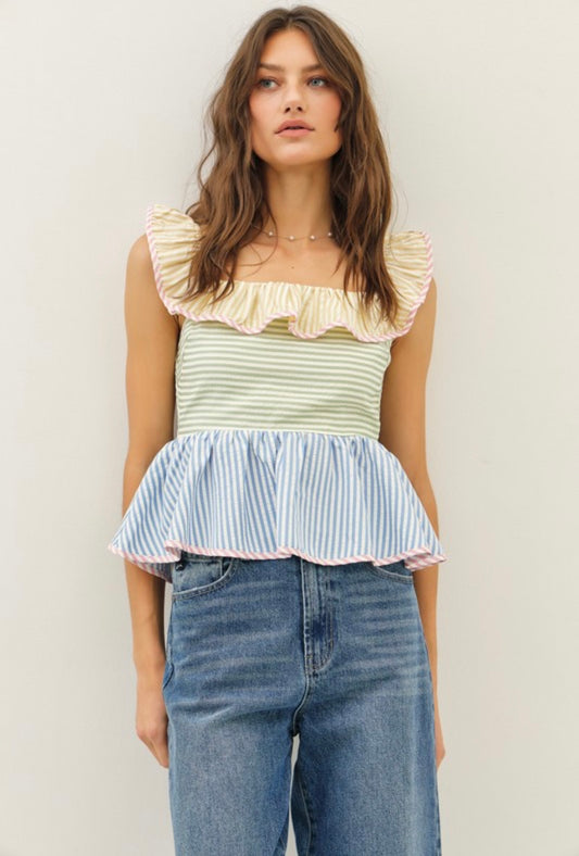 Pastel Multi-Stripe Top