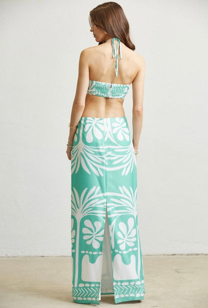 Tropical Abstract Skirt Set