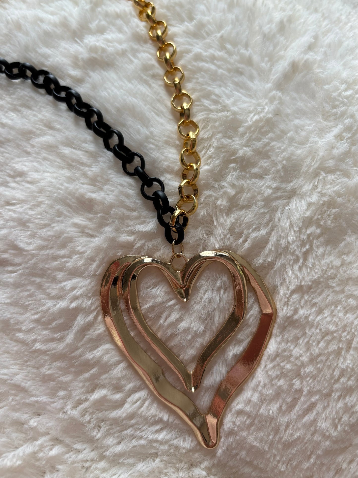 Black Gold Heart Chain